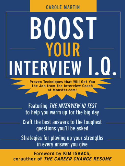 Title details for Boost Your Interview I. Q. by Carole Martin - Available